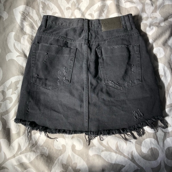 One Teaspoon Black Denim Skirt - Picture 3 of 4
